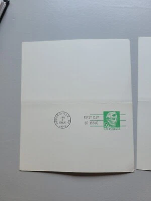 SCOTT #UY21. ABE LINCOLN. ONE SIDE IS POST MARKED 1ST DAY OF ISSUE, UNUSUAL WAY. - Image 1 of 4