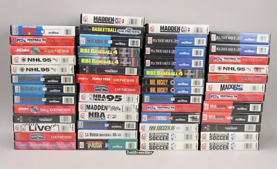 Lot of 52 Sega Genesis Sports Games CIB & CB NHL Hockey, Madden NFL, PGA, FIFA + - Image 1 of 4