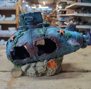 Submarine Fish Tank Chunky Ornament Cave Aquarium Decoration Hide Swim Throughs - Picture 1 of 8