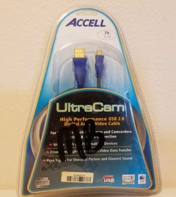 Accell Ultracam Mini Hi-Speed USB 2.0 7ft. Mini-B Digital Camera Camcorder Cable - Image 1 of 3