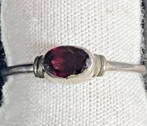 Handgefertigter Ring Sterlingsilber 925 Größe 7 Granat Edelstein - Bild 1 von 4
