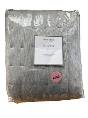 Annie Selke/Pine Cone Hill~Brussels~1 King Quilt~black/gray~NWT - Image 1 of 4