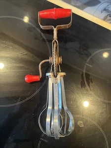 Ancien Batteur Fouet Manuel Vintage en Acier Inoxydable - Années 60 - Foto 1 di 11