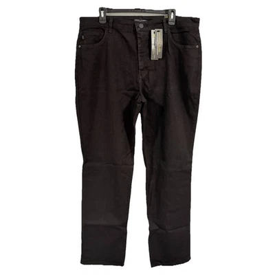 Pantalones de mezclilla Lee Classic para mujer talla 18 largos calce relajado pierna recta tiro alto negros Foto 1 de 4