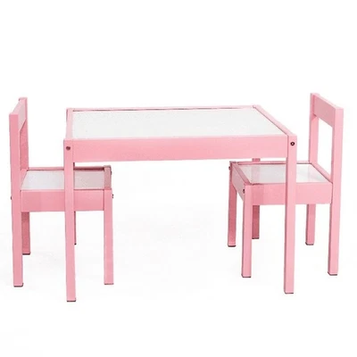 Juego de mesa y silla para niños 1-5 años madera de goma duradera fácil montaje juego seguro nuevo Foto 1 de 4