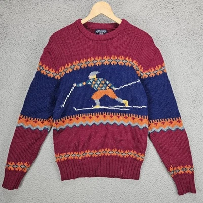 Vintage Boat House Row Sweater Men's Size M Skiing Fisherman Winter 100% Wool - Image 1 of 4