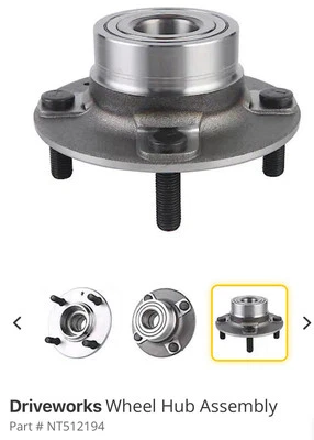 Cubo de roda traseira e rolamento compatível com Kia Spectra 2005-2009 Hyundai Elantra 2001-2006 - Imagem 1 de 2