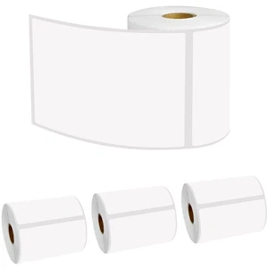 4 Rolls of 270 RD-S02U1 Die Cut Shipping White Paper Labels For Brother TD-4100N - Picture 1 of 23
