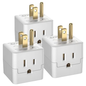 3PK 3 salidas extensor interior conexión a tierra CA grifo de pared enchufe adaptador de viaje - Imagen 1 de 6