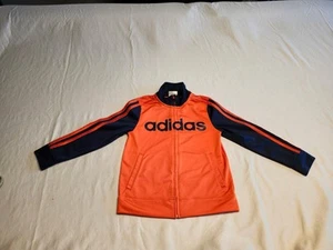 Adidas Performance Little Boy’s Tricot Full Zip Jacket 6, Orange With Navy - Picture 1 of 3