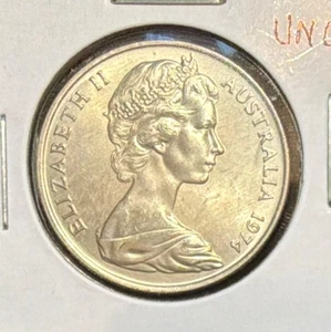 1974 AUSTRALIEN 20 CENT BANKFRISCH KUPFER NICKEL MÜNZE - 28,65 MM - KM#66 - Bild 1 von 4