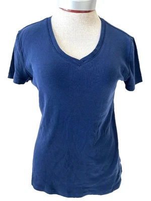 IZOD Top Talla M Mediana Manga Corta Cuello en V Azul Algodón Camiseta Foto 1 de 4