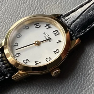Ladies Genuine Rotary Classic Gold Designer Watch White Serviced - Picture 1 of 14