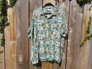 Disney Mickey Mouse And Friends Hawaiian Button Up Shirt Men's Size 3XL - Picture 1 of 8