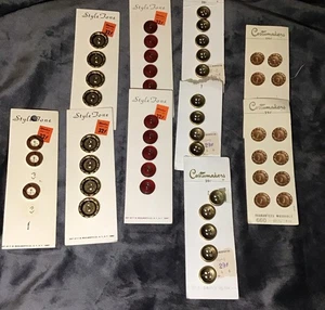 Vintage Button Lot Costumakers & Style Tone on Cards Variety of Sizes and Colors - Picture 1 of 11