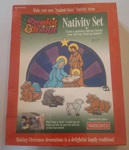 Vintage Makit & Bakit KRIPPE SET Buntglas selber machen Set versiegelt ** - Bild 1 von 9