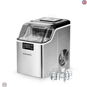 EUHOMY Ice Cube Maker Machine Countertop, 2 Ways to Add Water, 45Lbs/Day 24 Pcs - Picture 1 of 7