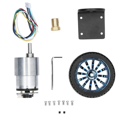 DC12V 178RPM Encoder Motor Set CW CCW Shaft DC Gear Motors With Bracket Whe DW - Image 1 of 4