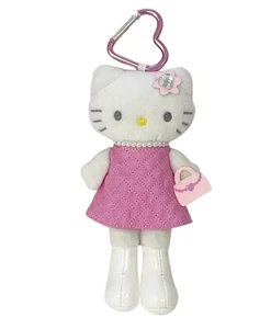 Nuevo Sanrio Hello Kitty ROSA Perla Cuero Vestido Estampado Felpa Llavero Bolso Soporte - Imagen 1 de 2