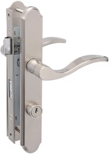 Cerradura de puerta Wright Products Serenata Mortaja con llave palanca cerrojo níquel satinado - Imagen 1 de 5