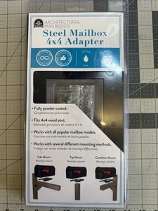 Architectural Mailboxes 7540B-10 Mailbox Adapter Plate 4" x 4" Black - Picture 1 of 4