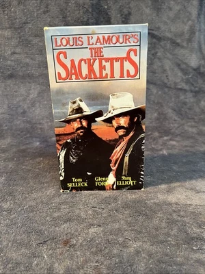 The Sackets Louis L'Amour's 1990 VHS 2 TAPE Tom Selleck, Glenn Ford & Sam Elliot Foto 1 de 4