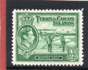 Turks & Caicos GV1 1938, 1/2d. yellowish green sg 195 VLH.Mint - Picture 1 of 2