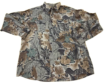 Rattlers Brand Shirt Men advantage Realtree Camo Button Cotton USA vintage read - Image 1 of 4