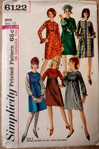 De colección. Años 50 Simplicity #6122 Junior & Misses Vestido 1 Pieza Talla 12 Busto 32 - Imagen 1 de 10
