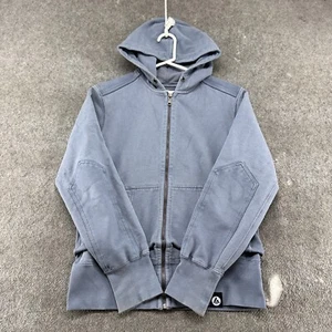 Giacca gigante americana uomo piccola blu full zip cappuccio cotone pesante ALTERATA - Foto 1 di 11