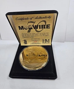 1998 Mark McGwire 70 Home Run Season 24K Gold Overlay Medallion Highland Mint - Picture 1 of 11