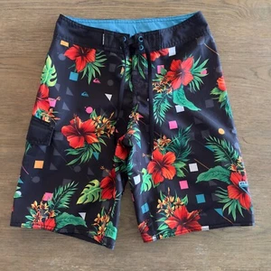 Boardshorts Quicksilver Hawaiian 10 pulgadas entrepierna para hombre de bolsillo de carga, talla 27"/14 - Imagen 1 de 11
