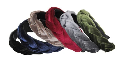 AXY® Trachten Haarreif geflochten fürs Dirndl Samt Flechtoptik Stirnband Hairband Z3