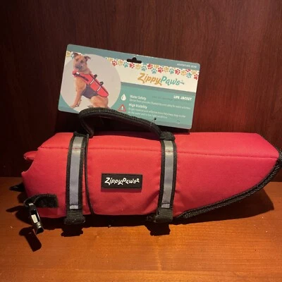 Dog Life Jacket Flotation Device By Zippy Paws Reflective Red Small 16-20” NEW - Image 1 of 2