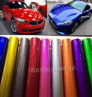 Car Metallic Glossy Vinyl Film For Vehicle Wrap Graphics Sticker Bubble Free - Image 1 of 2