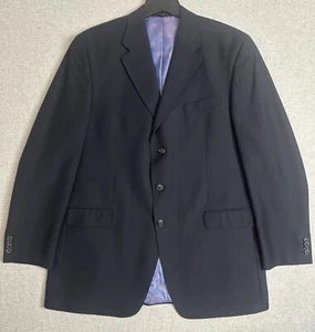 Sean John Jean 3 Button Blazer Mens 44L Navy Very Good Preowned Condition - Picture 1 of 14