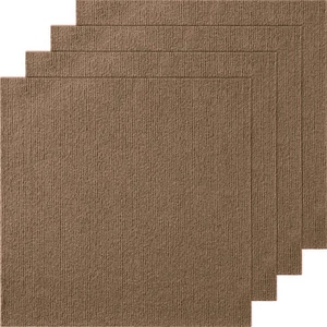 VEVOR 10pcs Peel and Stick Carpet Tile Self Adhesive Floor 18” x 18” Dark Brown - Picture 1 of 12