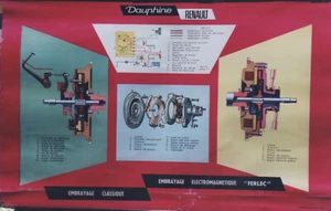 "DAUPHINE RENAULT" Tableau d'atelier original 1956 100x64cm - Picture 1 of 1