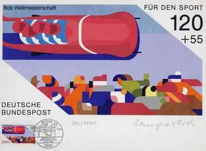 BOB SPORT - Prof.Fritz-Dieter ROTHACKER Stuttgart Hdsigniert mit Orig.BRIEFMARKE - Picture 1 of 1