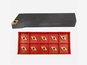 SDJCR1616H07 16x100mm Lathe External Turning Tool Holder 10pcs DCMT070204 insert - Picture 1 of 3