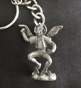 Pewter WIZARD OF OZ Flying Monkey Wicked Witch Metal Keychain L - Picture 1 of 2