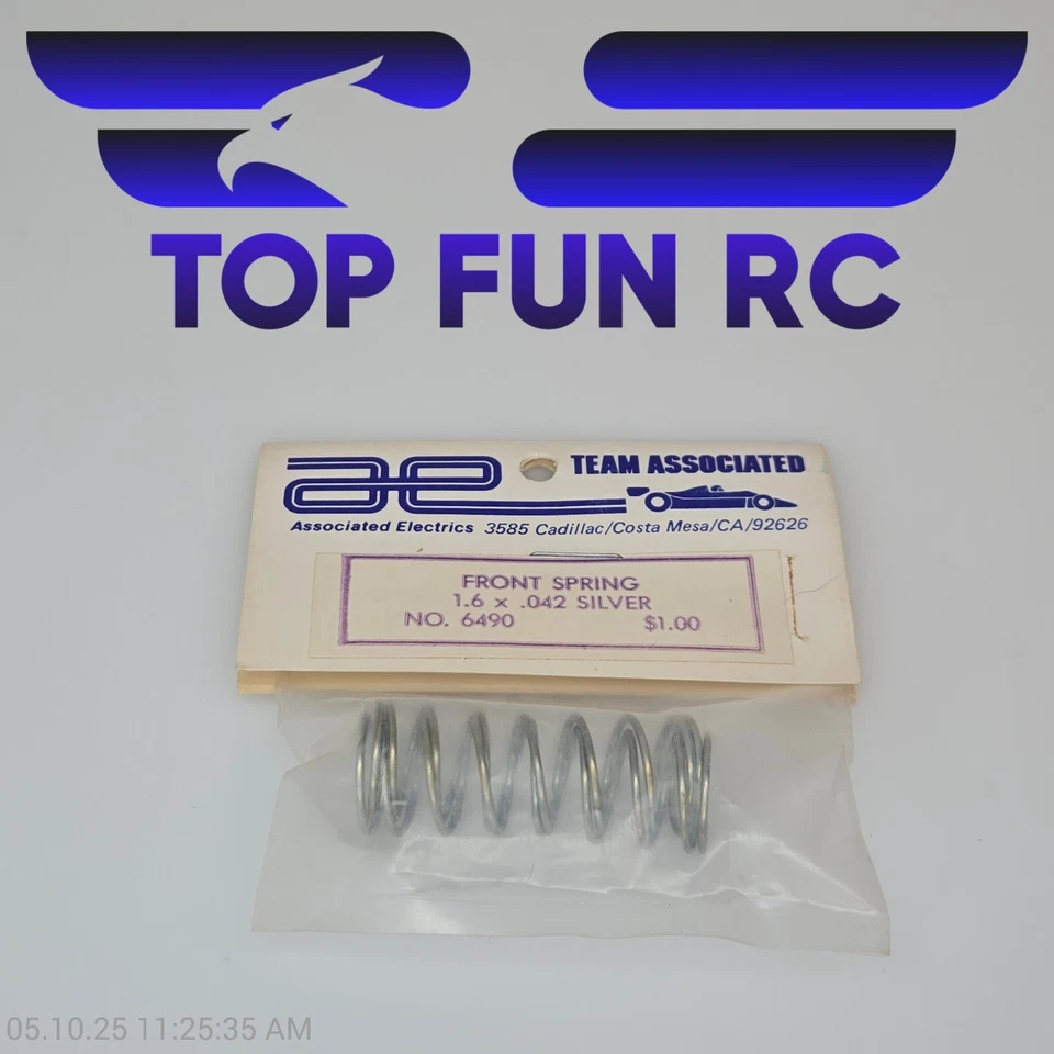 Team Associated #6490 Front Spring 1.6x.042 Silver - Image 1 of 1