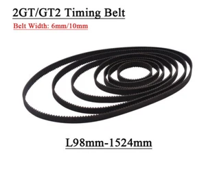 Timing Belt GT2 Power Drive Belt 98mm-1524mm Closed Rubber Belts Width 6mm 10mm - Picture 1 of 8