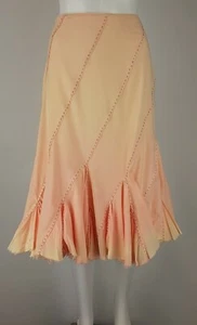 Mechant skirt small peach boho below knee FLAWS PLEASE READ DESCRIPTION - Picture 1 of 12