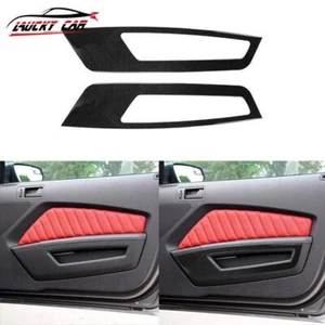 Carbon Fiber Front Interior Door Panel Overlay For Ford Mustang 2009- 2013 - Bild 1 von 5