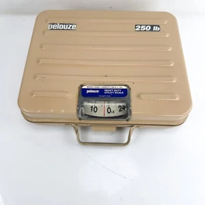 Vintage Pelouze P250S Heavy Duty Locking Utility Shipping Scale 250 lb Capacity - Picture 1 of 13