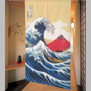 Big Wave Mount Fuji Japanese Noren Doorway Door Curtain Room Hanging Tapestry - Picture 1 of 4