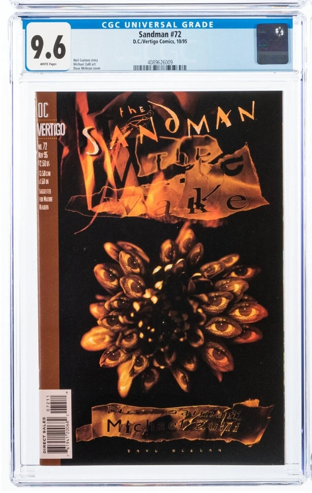Sandman #72 (1995) CGC 9.6 -- White pages; Dave McKean cover; Neil Gaiman 🔥 - Image 1 of 4