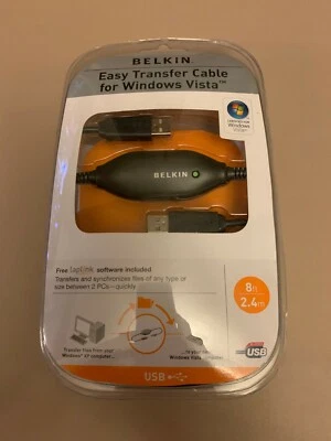 NEW IN BOX! Belkin Easy Transfer Cable for Windows Vista P47660-B Part # F5U258 - Image 1 of 2