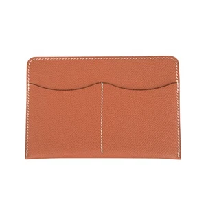 Portatarjetas Hermes Vintage Duo Dorado Cuero Epsom Nuevo - Imagen 1 de 5